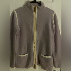 Barbara Lohmann Cashmere Zip Cardigan with Cream Accents